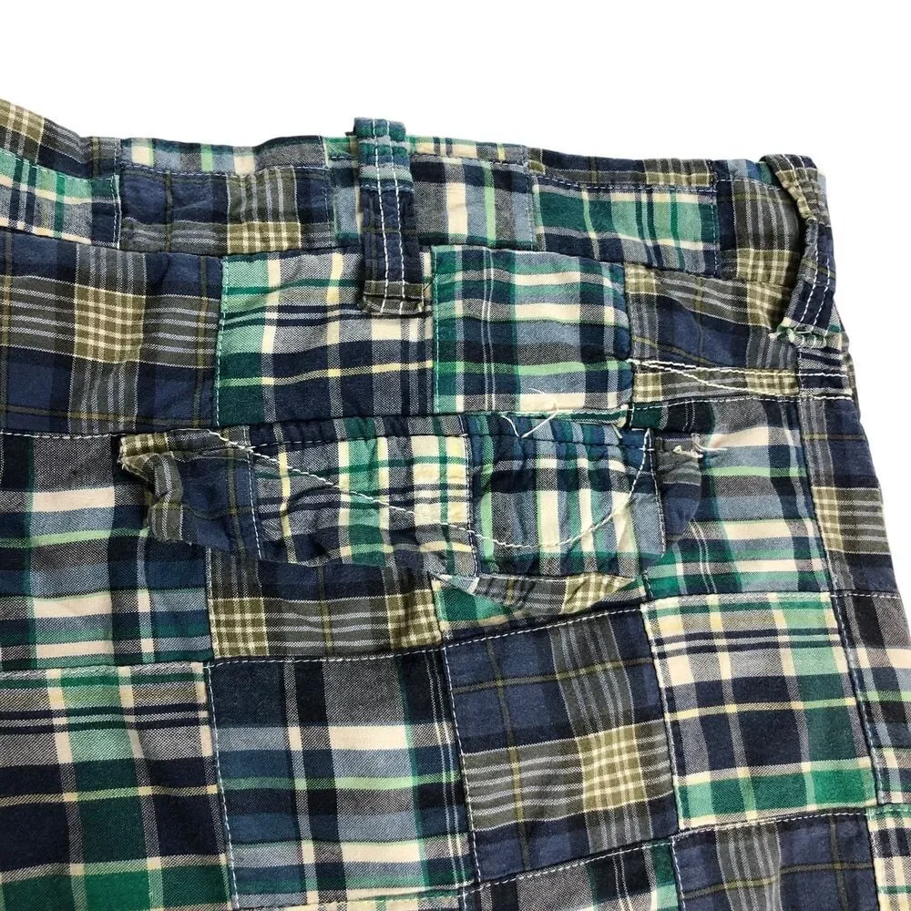 Y2K Old Navy Shorts Mens 40 Patchwork Madras Plaid Field Tested Regulation Issue